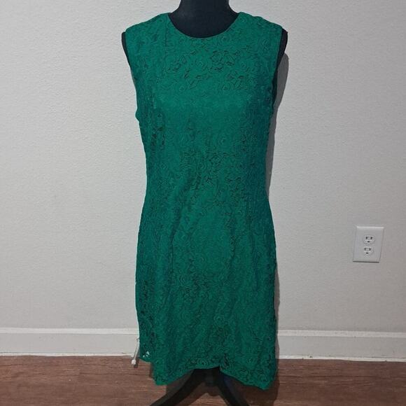 NWT DIANE VON FURSTENBERG sz 14 evergreen lace dress, $448.00 - Picture 1 of 6